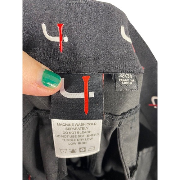 Short Par 4 Pants 32x34 Black Golf Tech Pants Mens NEW The Pavin Pant - Picture 7 of 8